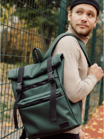 Купить Рюкзак мужской RollTop Zard зеленого цвета