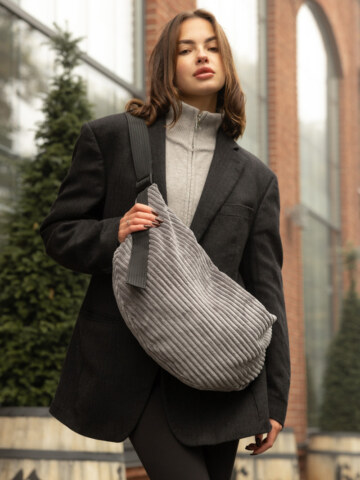 Купити Жіноча сумка HOBO Bag-glove тканева графітова